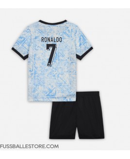 Günstige Portugal Cristiano Ronaldo #7 Auswärts Trikotsatzt Kinder EM 2024 Kurzarm (+ Kurze Hosen)